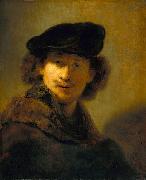 Rembrandt Peale Self Portrait with Velvet Beret painting
